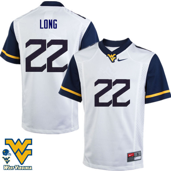 NCAA Men's Jake Long West Virginia Mountaineers White #22 Nike Stitched Football College Authentic Jersey EN23N35TV